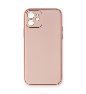 iPhone 12 Kılıf Coco Deri Silikon Kapak - Pembe