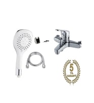 Duş Seti 3 Foksiyonlu Beyaz Duş Başlığı Banyo Bataryası 5 Yıl Garantili