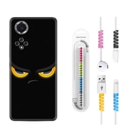 Huawei Nova Y70 Y90 Nova 9 SE  Kılıf Kablo Koruma Spiral Silikon Black Eyes 1644