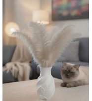 GÜL DETAYLI DEKORATİF BLOOM VAZO (Beyaz)