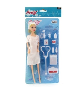 28 cm Aksesuarlı Oyuncak Doktor Bebek – 10 Parça Doktor Seti ile Çocuk Oyuncağı (Çok Renkli)