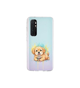 Xiaomi Mi Note 10 Lite ile Uyumlu Splash Köpek Tasarımlı Şeffaf Silikon Kılıf