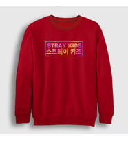 Presmono Unisex Kırmızı Colors Stray Kids Sweatshirt 396647tt (Kırmızı)