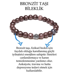 Sertifikalı Fasetli Bronzit Taşı Bileklik - Gümüş Aparatlı (Çok Renkli)