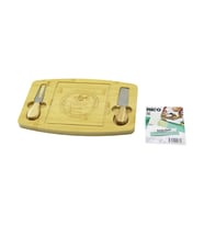 DİKDÖRTGEN - BOMBELİ KENAR2-BIÇAK=SAĞ-SOL AHŞAP BAMBUKAHVALTI PEYNİR SUNUM PANO BIÇAK=AHŞAP SAPLI19X28.7X1.4CM (5680)