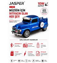 Jasper Jpr-1501 Mavi 10w Bluetooth Hoparlörlü Retro Kamyon Tasarım – Fm Radyo, Usb, Tf Kart, Aux Ve