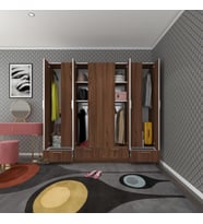 Kenzlife gardırop 8 kapılı 4 çekmeceli zambak 182*200*42 cvz kapaklı gardolap dolap (Karışık)