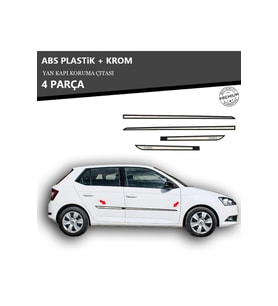 SKODA FABIA 2014 ÜZERİ YAN KAPI KORUMA ÇITASI PLASTİK + KROM