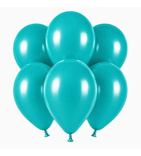 Turkuaz Renk Lateks Pastel Balon (30 cm) - 6 Adet