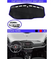 Fiat Egea Ekransız 2007-2022 Için Uygun Torpido Koruma Halısı Siyah Kenar Renk Mavi