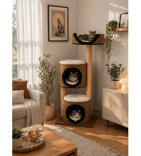 Terra Çok Katlı Kedi Evi – Tırmalama Direkli Modern Kedi Yuvası