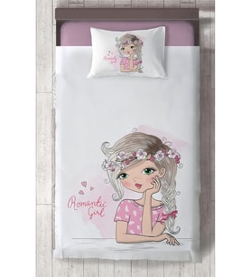 MEKTA HOME BEBEK VE ÇOCUK ODASI Romantic Girl Desenli Yatak Örtüsü