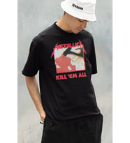 Berserk Kill 'Em All Baskılı Unisex Tasarım Tişört, Oversize Anime Tişört