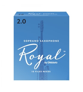 D'Addario RIB1020 Royal Soprano Saksafon Kamışı No: 2.0 (Başlangıç/Eğitim) - 10'lu Paket  Fransız Kesim (Filed), Esnek ve Net Ton Yapısı