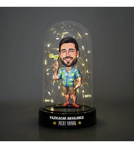 Tatilci Adam Işıklı Fanus Biblo