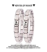 Çiftlere Özel Harf Yazılı İtalyan Charm Çelik Bileklik Sevgiliye Hediye- Çift Bilekliği (2 ADET) Anneler Günü Sticker Anneye Hediye Anneler Gününe Özel