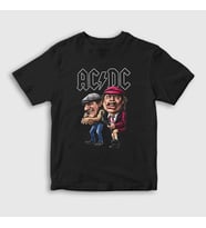Presmono Unisex Çocuk Siyah Brian and Angus AC/DC T-Shirt 6060tt
