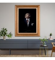 Altın Paspartulu Atatürk  Çerçeveli Tablo C301 (Gold)