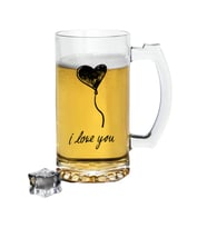 I Love You Baskılı Bira Bardağı - Bira Bardak (Şeffaf)