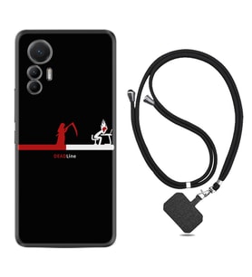 Xiaomi 12 Lite Kılıf Silikon Boyun Askılı İpli Desenli Silikon Dead Line 1662
