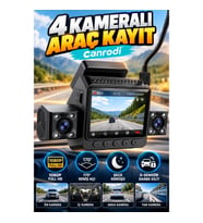 4 Kameralı Araç Kayıt Sistemi – 1080P Full HD 170° Geniş Açı, Gece Görüş ve G-Sensör