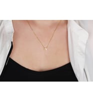 Glorria Gümüş 3 Boyutlu Minimalist N Harfi Kolye (Çok Renkli)