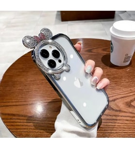 iPhone 14 Pro Max Uyumlu Mickey Mouse Miki Fare Taşlı Kılıf