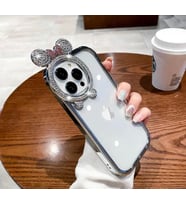 iPhone 14 Pro Max Uyumlu Mickey Mouse Miki Fare Taşlı Kılıf
