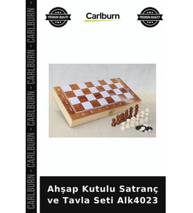 Özel Üretim Oyun Hediye Ahşap Kutulu Satranç ve Tavla Seti Alk4023