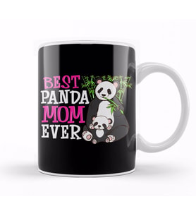 Cute Best Panda Mom Ever Adorable Panda Family Kupa Bardak Porselen