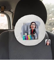 BK Gift Kişiye Özel Kadın Big Boss Karikatürlü Yuvarlak Araç Koltuk Yastığı-1