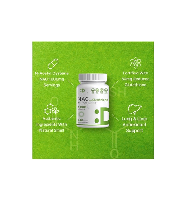 DEAL SUPPLEMENT (N-Acetyl Cysteine) 1000mg Reduced Glutathione 240 Capsul.47