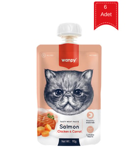 Wanpy Somonlu Ve Tavuklu Ezme Kedi Ödül Maması 90 Gr X 6 Adet