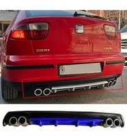 Seat Leon Mk1 Mavi Difüzör Çiftli Yuvarlak Egzoz Görünümlü D Tip Difizör