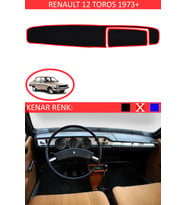 Renault 12 Toros 1973+ İçin Uygun Torpido Koruma Halısı Siyah Kenar Renk Kırmızı