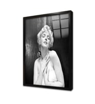 Marliyn Monroe Siyah Beyaz Çerçeveli Cam Tablo
