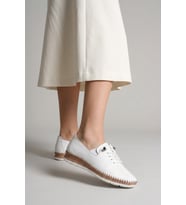 Voyager 8786 Kadın Hakiki Deri Casual Ayakkabı Beyaz