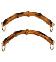Angel Çanta Aksesuar C Model Bambu Görünümlü 17 cm Çift Sap Light Gold Metalli