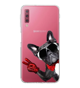 PrintiFy Samsung Galaxy A7 2018 ile Uyumlu Köpek 2 Kamera Korumalı Şeffaf Kılıf