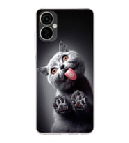 PrintiFy Tecno Camon 19 Neo ile Uyumlu Kedi 2 Kamera Korumalı Şeffaf Kılıf