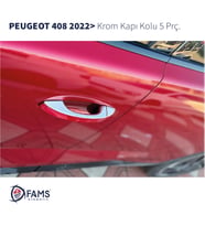 Peugeot 408 Krom Kapı Kolu 4 Kapı 5 Parça 2022> Paslanmaz Çelik