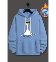 Duck Baskılı Oversize Sweatshirt (Bebe Mavi)