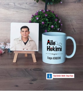 Aile Hekimi Fotoğraflı Dekoratif Taş, Kupa Bardak Beyaz Hediye (Model 1)