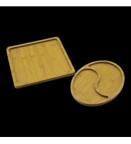 Ahşap Sunum Tepsisi - Kare ve Dalgalı Oval Model
