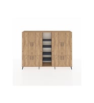 Arges Dolap 14 Raflı 8 Kapaklı 220x30x163 Çam-Çam/Antrasit