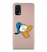 Realme 7 Pro Soft Premier Kapak Donald Duck-E Tasarımlı Silikon Kılıf - Pudra (Şeffaf)