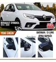 Renault Symbol Uyumlu (2013-2020) Batman Yarasa Ayna Kapağı (Piano Black)
