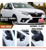 Renault Symbol Uyumlu (2013-2020) Batman Yarasa Ayna Kapağı (Piano Black)