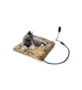 Kedi Köpek Isıtıcı Ped 48x48cm 5cm Kalınlık Peluş Yumusak Kumaş Yıkanabilir 12v Ile Çalışır