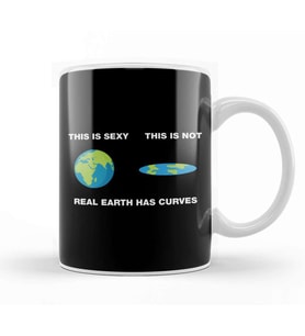 Real Earth Has Curves Flat Earth Kupa Bardak Porselen